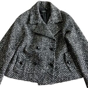 Talbots Black and White Boucle Suit Jacket